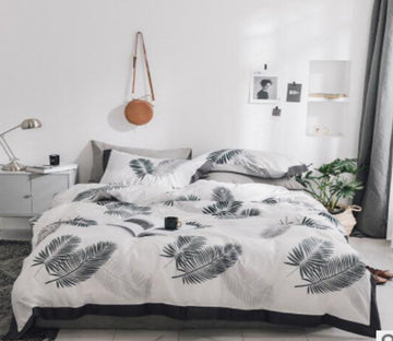 3D Black And Gray Feathers 15219 Bed Pillowcases Quilt