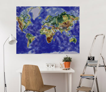 3D Sea Wave 272 World Map Wall Sticker Wallpaper AJ Wallpaper 2 