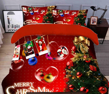 3D Christmas Tree Photo Folder 45131 Christmas Quilt Duvet Cover Xmas Bed Pillowcases