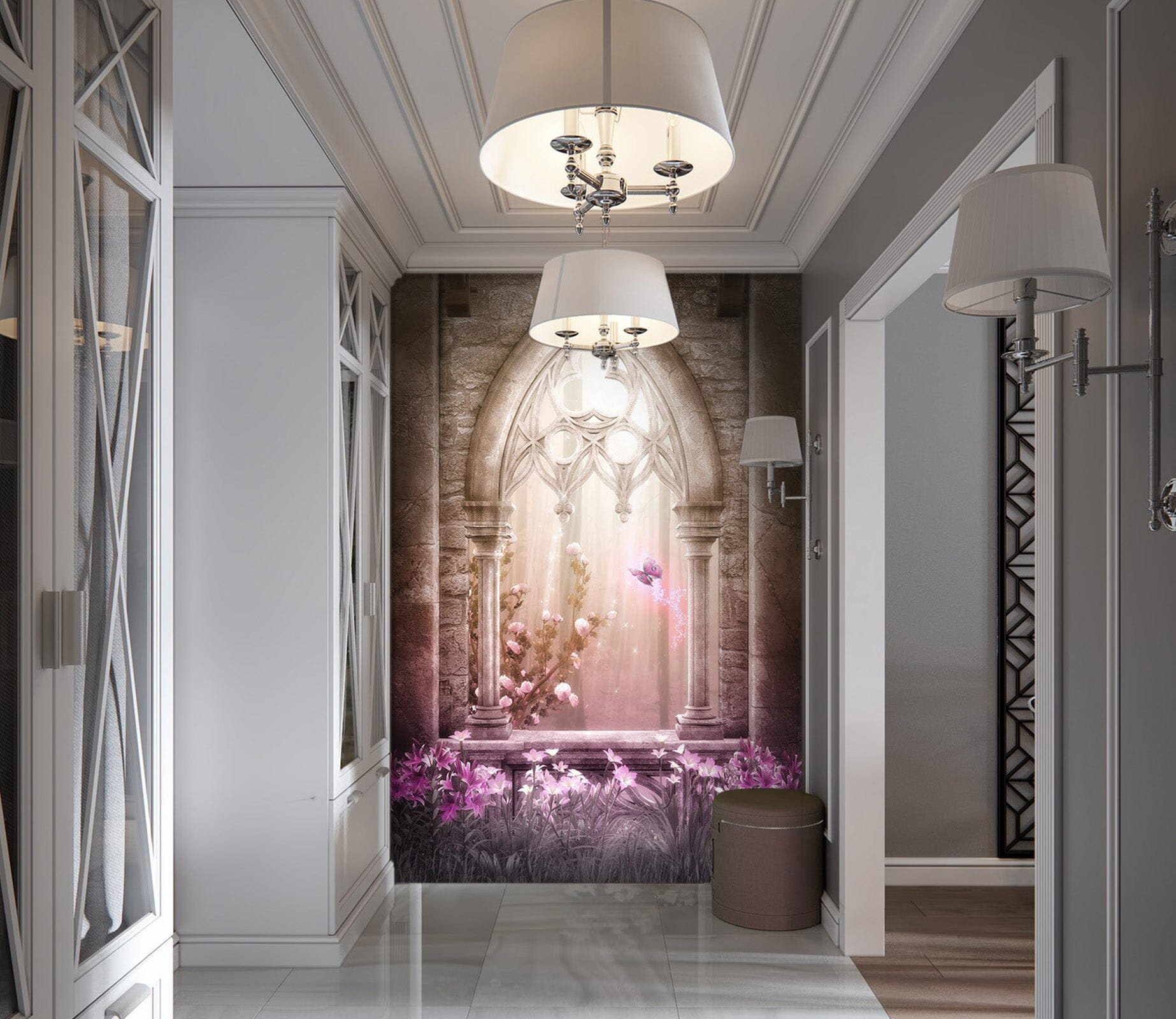 3D Fantasy Pink Arch 111 Wall Murals Wallpaper AJ Wallpaper 2 
