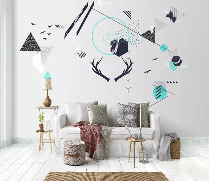 3D Antlers 1855 Wall Murals Wallpaper AJ Wallpaper 2 