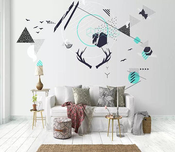 3D Antlers 1855 Wall Murals Wallpaper AJ Wallpaper 2 
