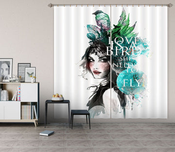3D Doodle Girl 763 Curtains Drapes Wallpaper AJ Wallpaper 