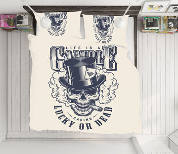 3D Skull Cigarette 61079 Bed Pillowcases Quilt