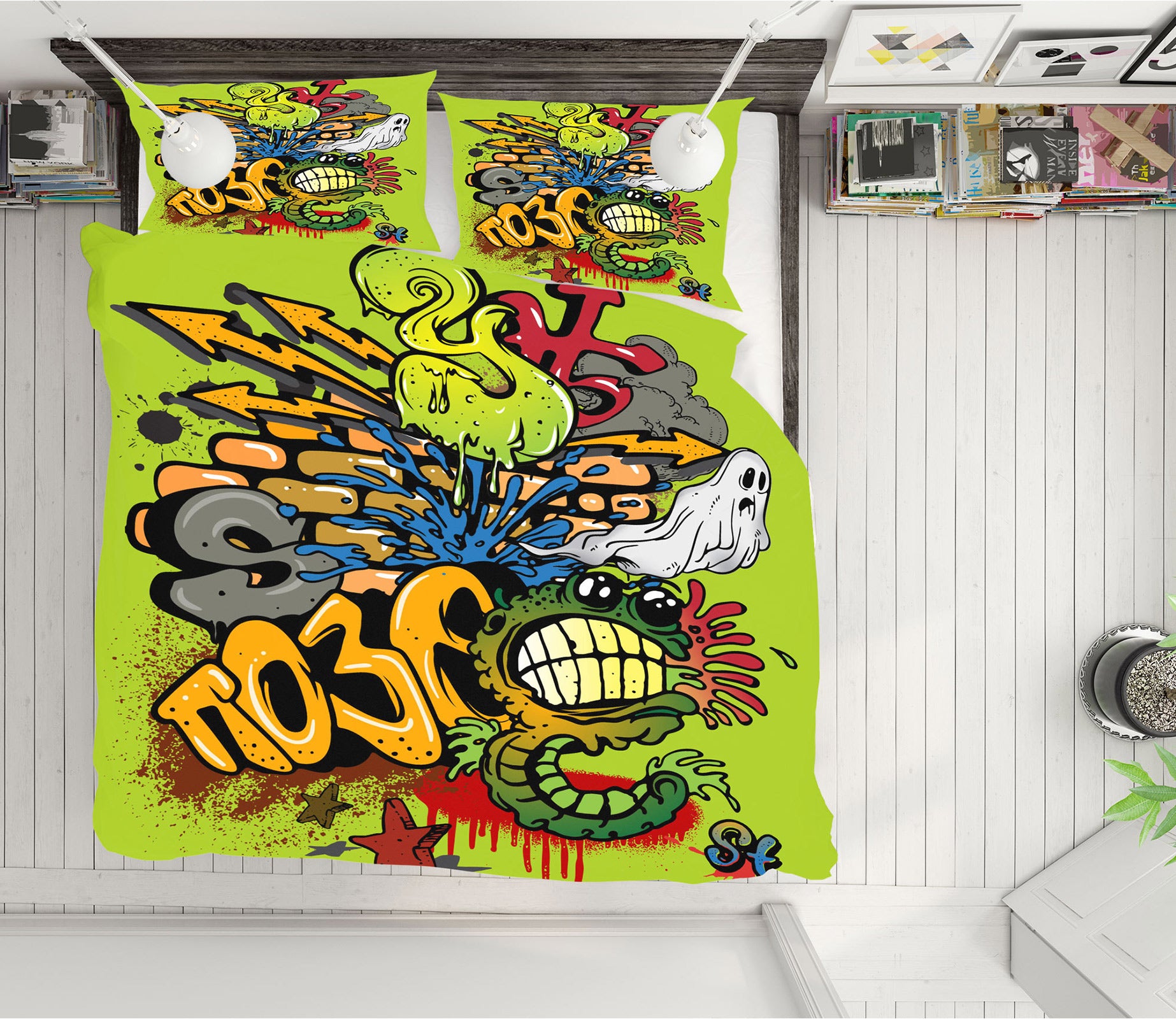 3D Color Graffiti 59089 Bed Pillowcases Quilt