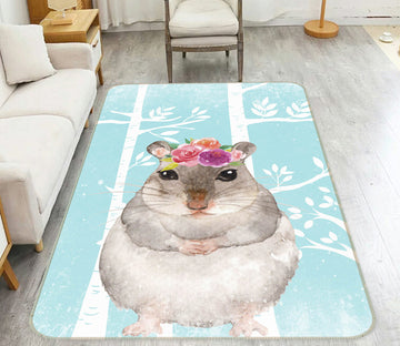 3D Gray Rat 137 Uta Naumann Rug Non Slip Rug Mat