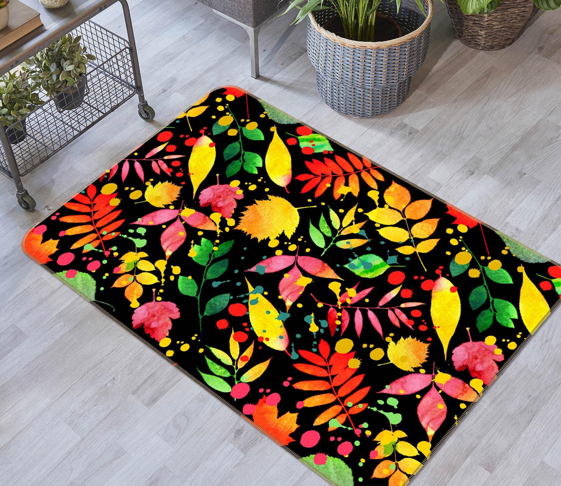 3D Leaves 30182 Non Slip Rug Mat