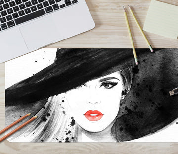 3D Black Hat Female 17155 Desk Mat