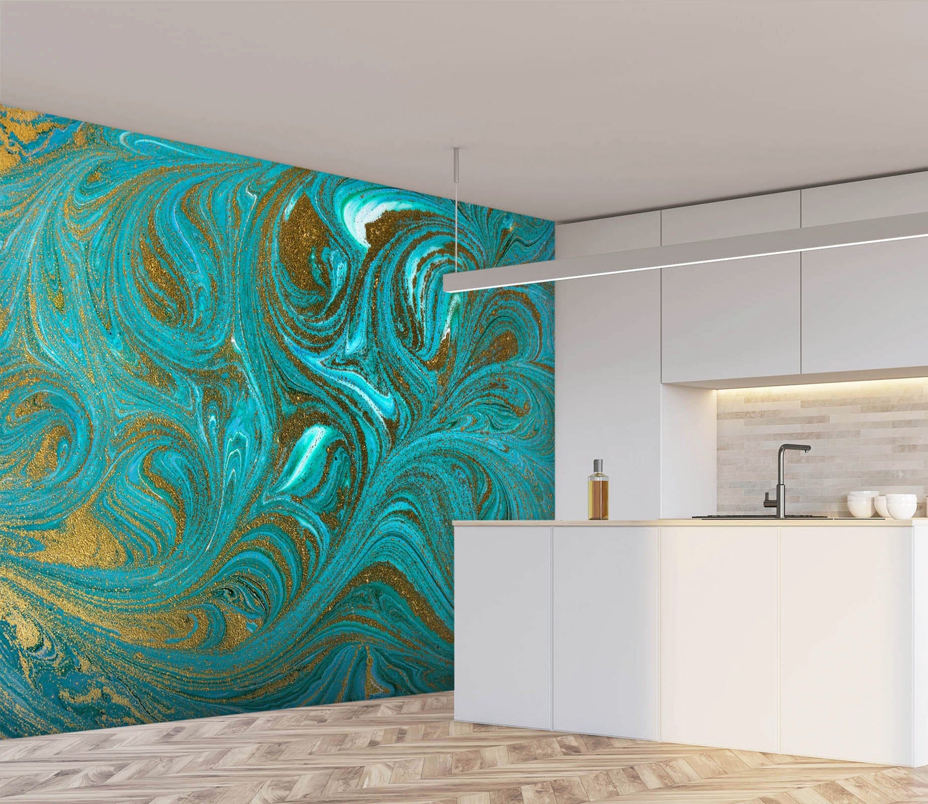 3D Green Abstract Painting 31 Wall Murals Wallpaper AJ Wallpaper 2 