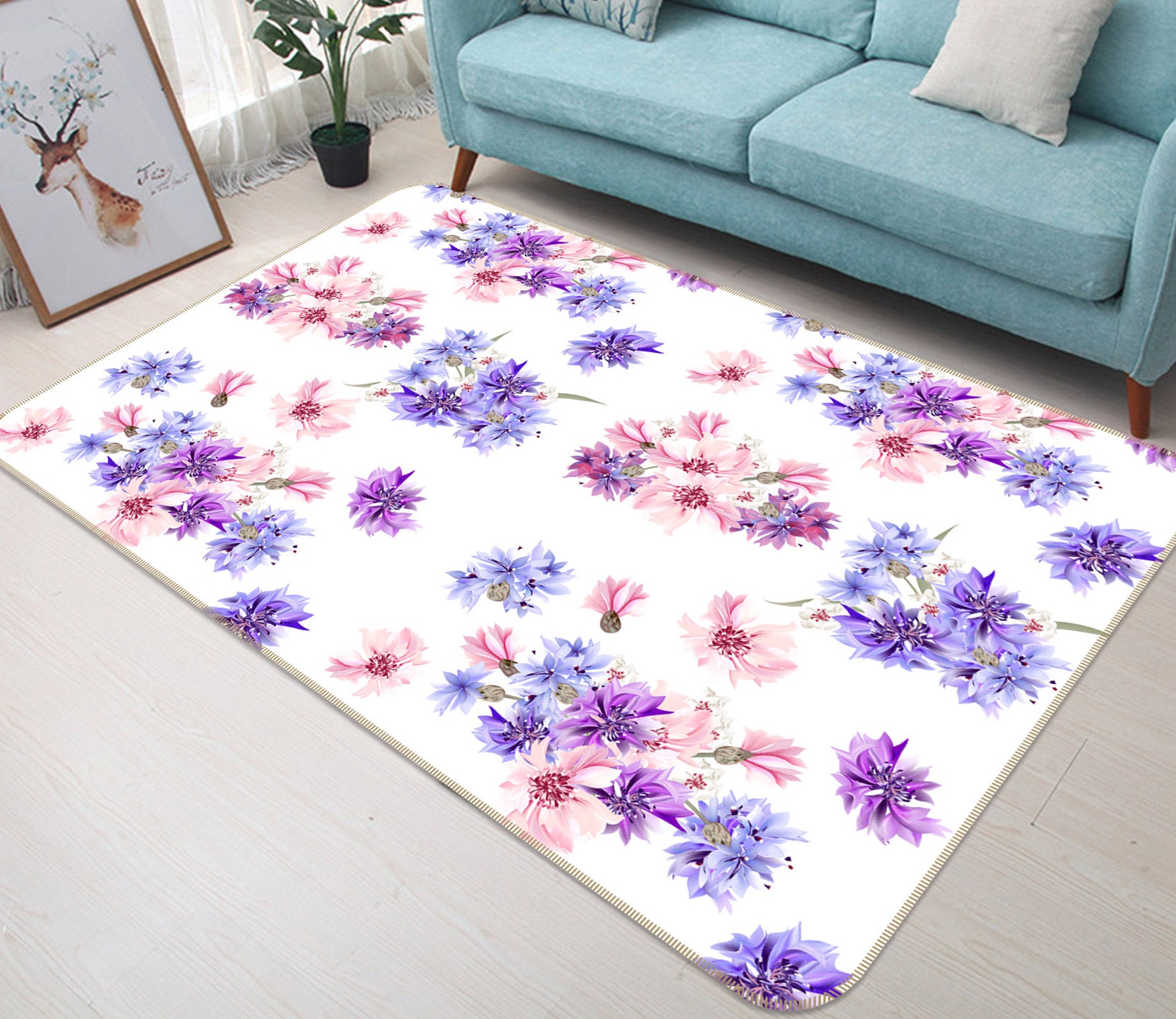 3D Flowers 35081 Non Slip Rug Mat