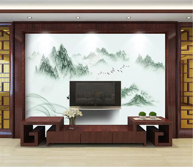 3D Misty Valley 1797 Wall Murals Wallpaper AJ Wallpaper 2 