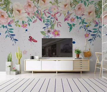 3D Colored Flowers 046 Wall Murals Wallpaper AJ Wallpaper 2 