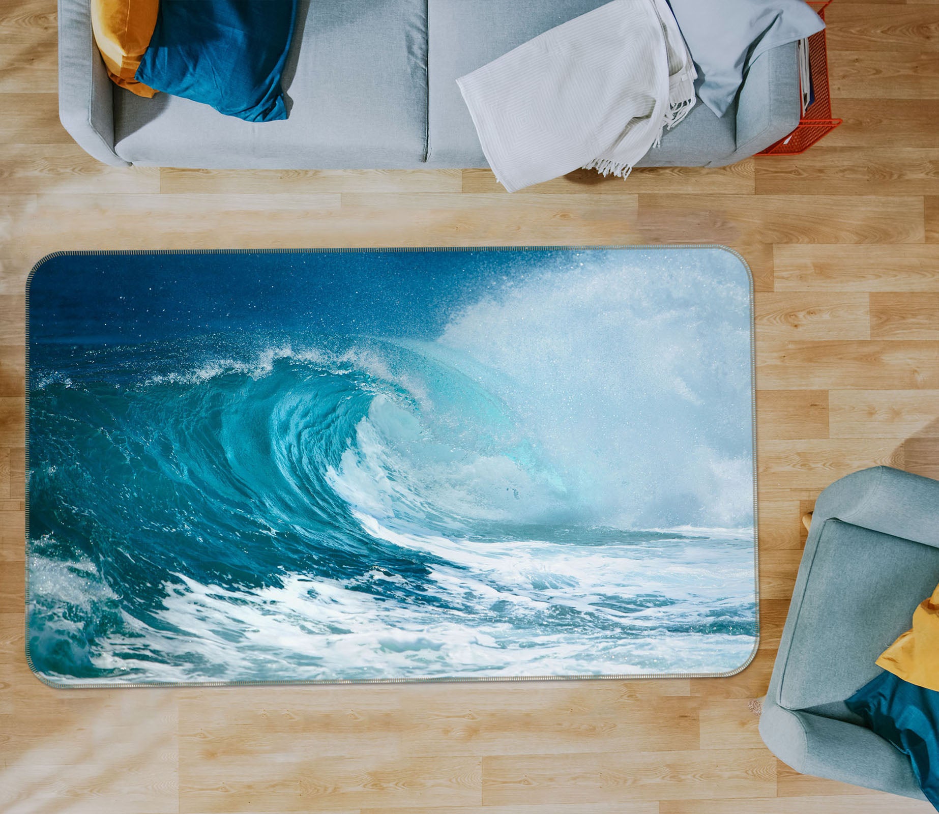 3D Waves 34124 Non Slip Rug Mat