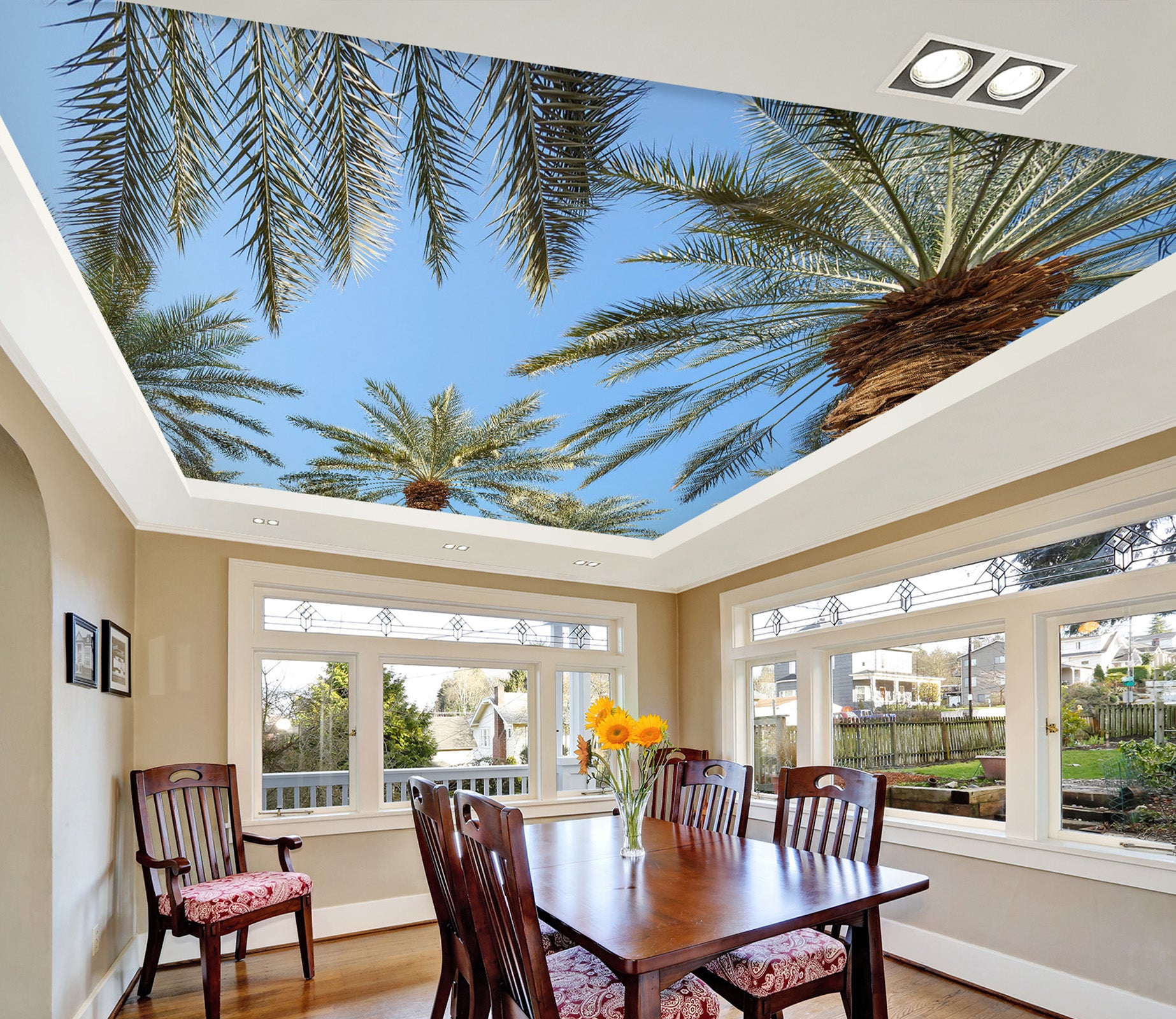 3D Sky Palm Tree 2595 Assaf Frank Ceiling Wallpaper Murals