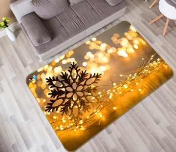3D Snowflake Light 55052 Christmas Non Slip Rug Mat Xmas
