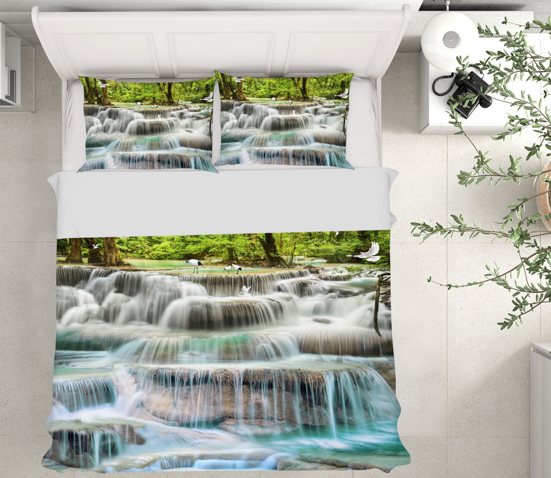 3D Waterfall 16051 Bed Pillowcases Quilt
