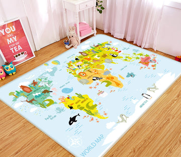3D Zoo Map 77172 Non Slip Rug Mat