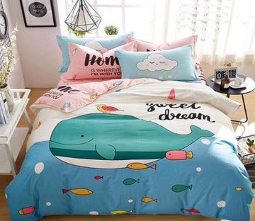 3D Cartoon Whale 7135 Bed Pillowcases Quilt