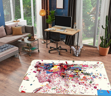 3D Color Fragment Pattern 77055 Non Slip Rug Mat