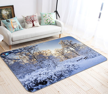 3D Snowfield Tree 66063 Non Slip Rug Mat