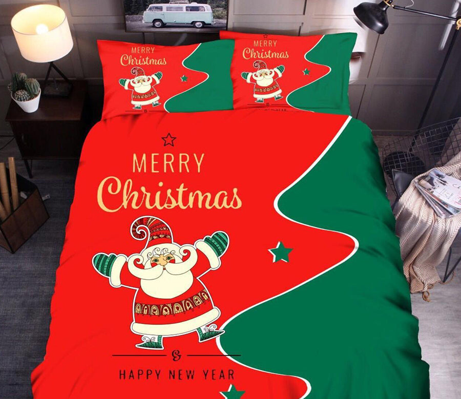 3D Santa Claus 45225 Christmas Quilt Duvet Cover Xmas Bed Pillowcases