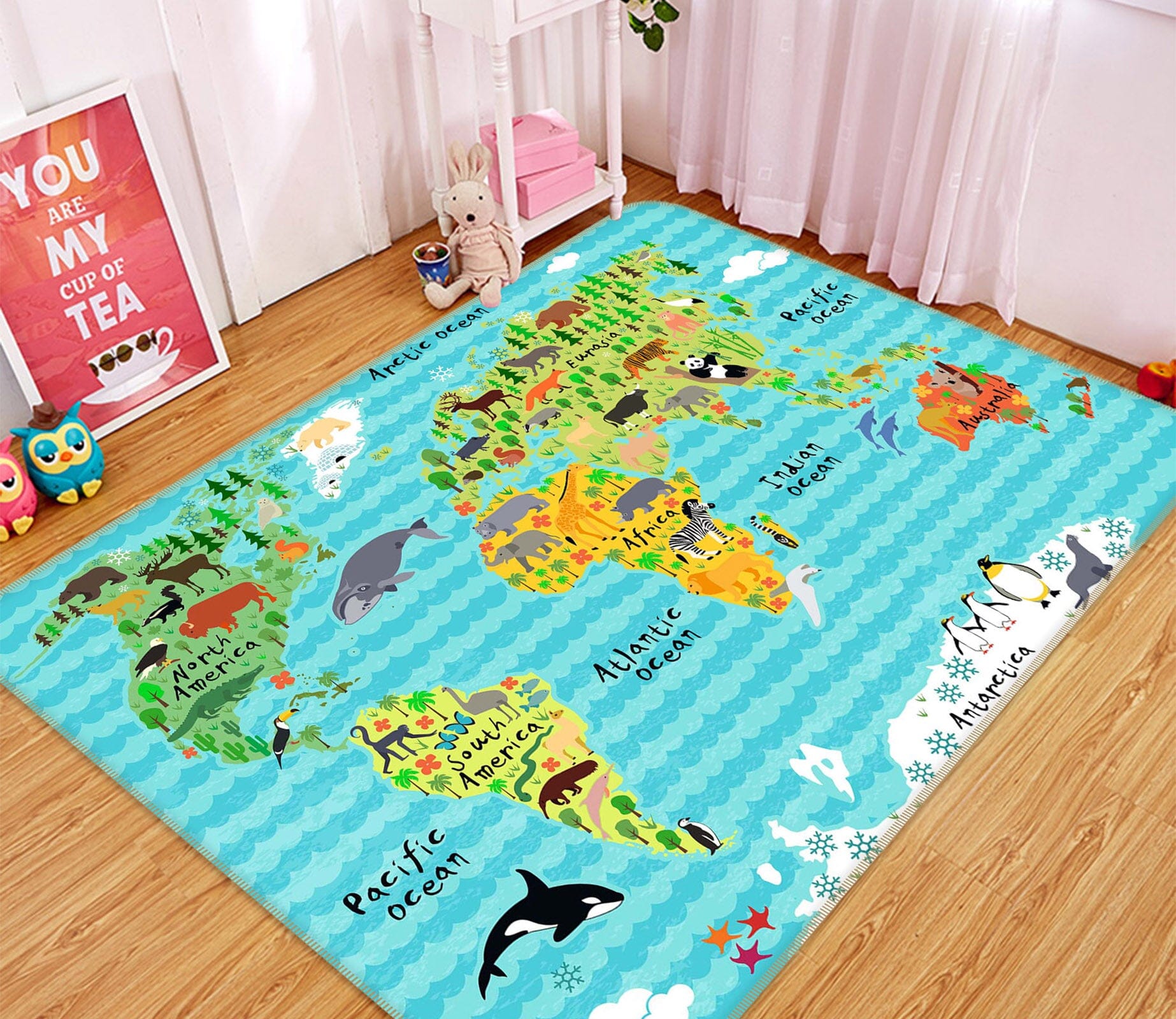 3D Lovely Island 236 World Map Non Slip Rug Mat Mat AJ Creativity Home 