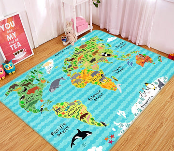 3D Lovely Island 236 World Map Non Slip Rug Mat Mat AJ Creativity Home 