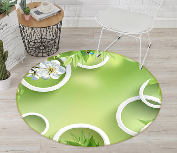 3D Flower Circle 72247 Round Non Slip Rug Mat