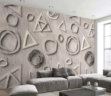 3D Sculpted Geometry WC091 Wall Murals Wallpaper AJ Wallpaper 2 