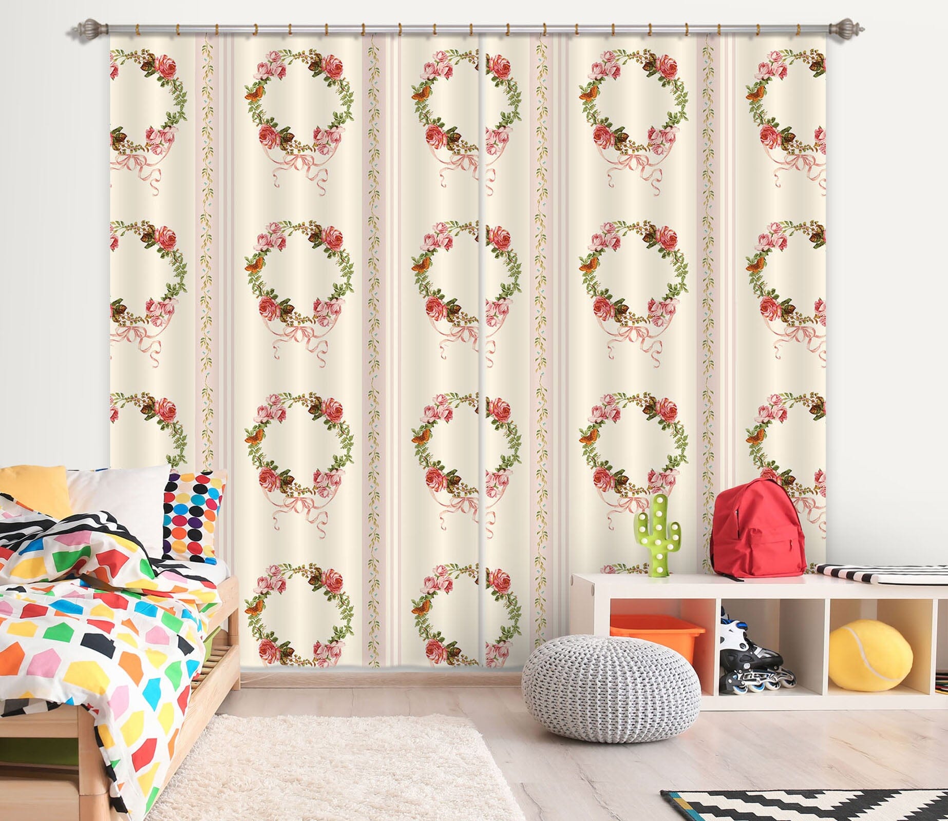 3D Flower Pattern 167 Uta Naumann Curtain Curtains Drapes Curtains AJ Creativity Home 