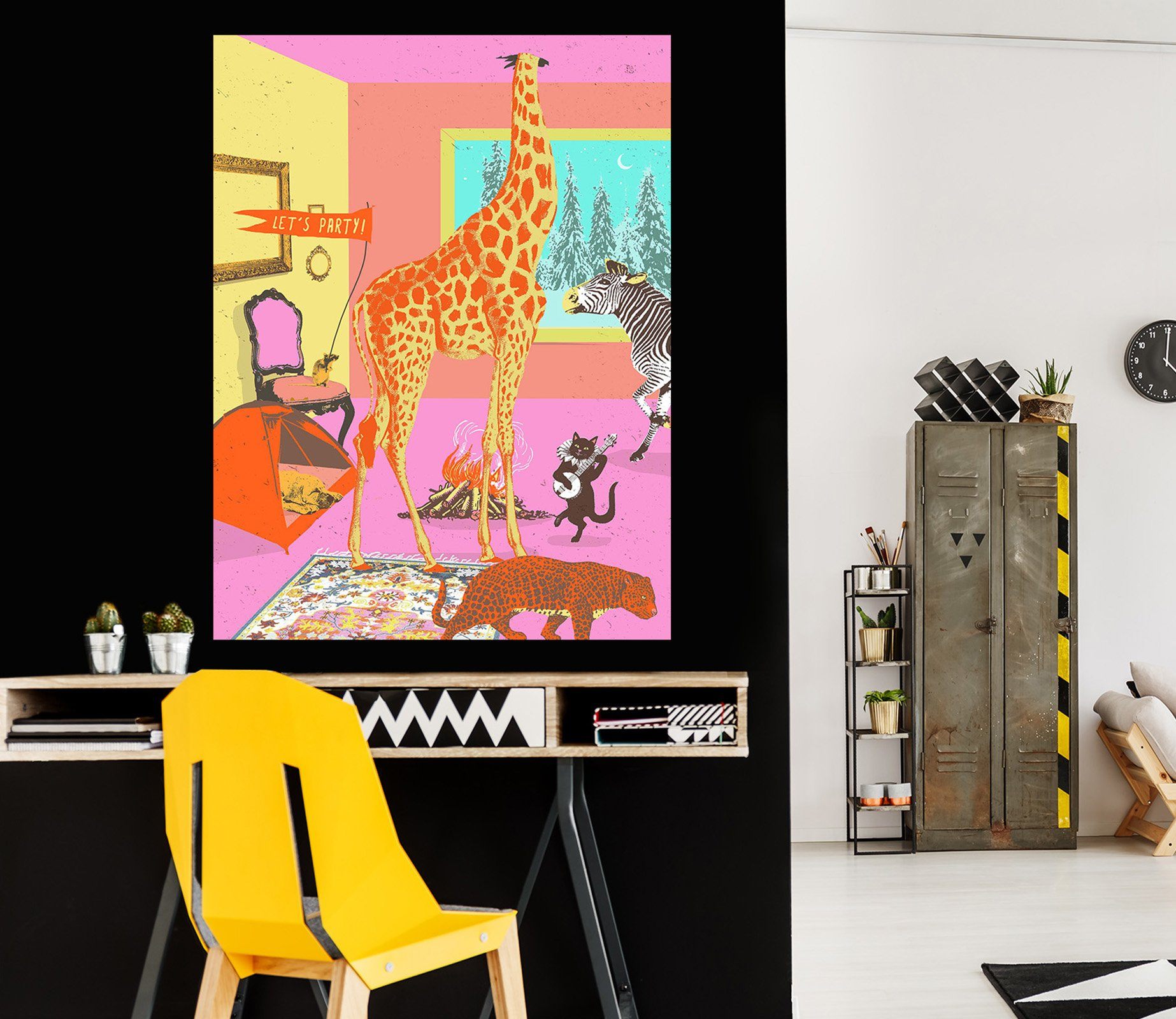 3D Animal Party 018 Showdeer Wall Sticker Wallpaper AJ Wallpaper 2 