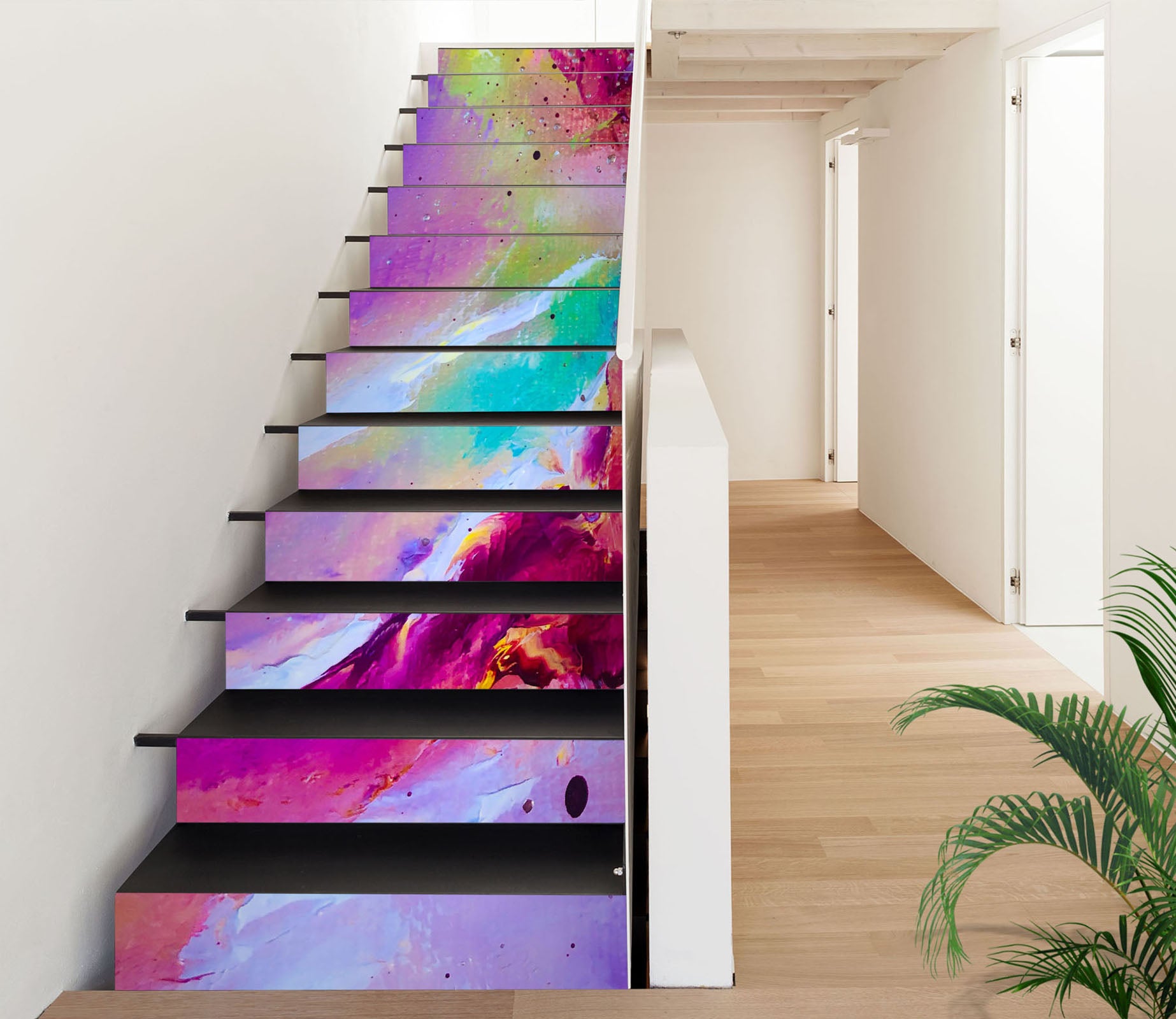 3D Colorful Watercolor 2228 Skromova Marina Stair Risers