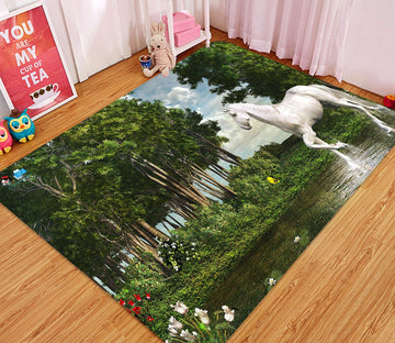 3D Riverside Unicorn 05 Non Slip Rug Mat Mat AJ Creativity Home 