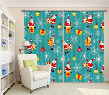 3D Christmas Star Gift Box 77 Curtains Drapes Curtains AJ Creativity Home 