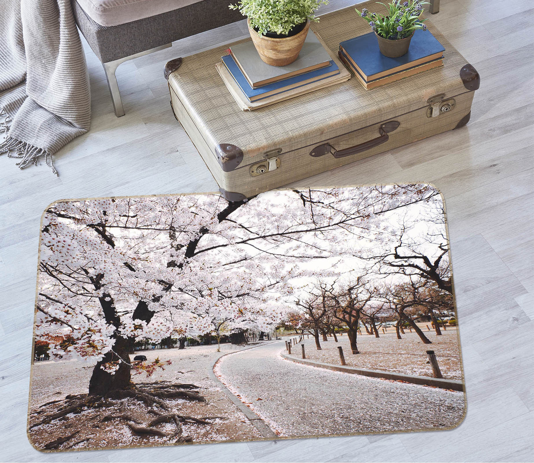 3D Cherry Tree Street 65107 Non Slip Rug Mat