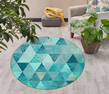 3D Triangle Pattern 83051 Andrea haase Rug Round Non Slip Rug Mat