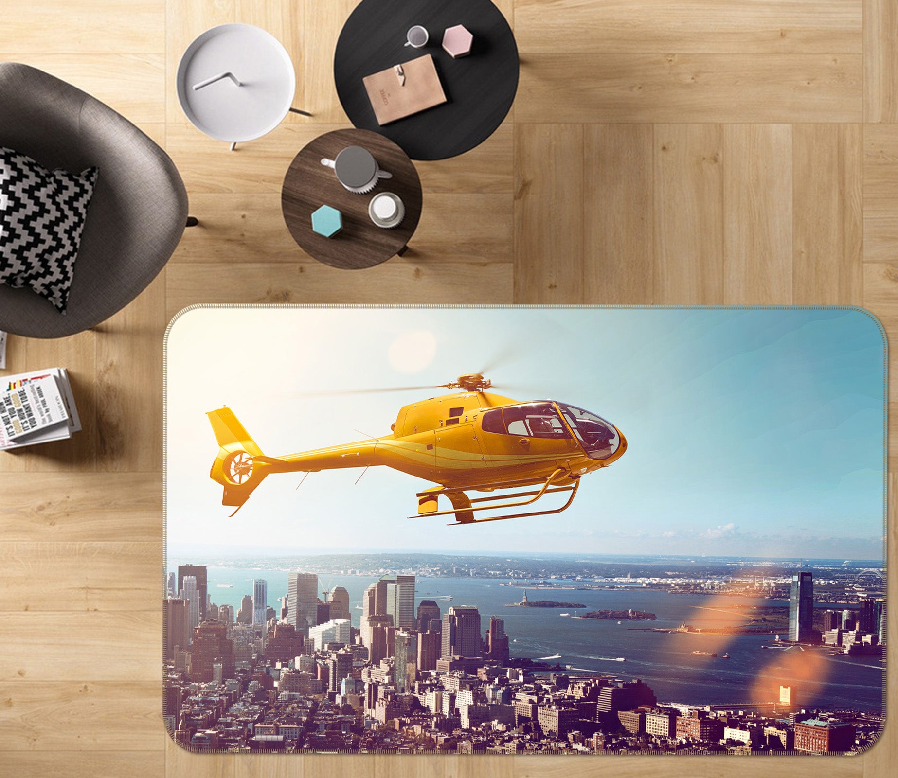 3D Helicopter 38212 Vehicle Non Slip Rug Mat