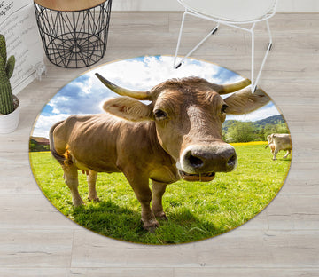 3D Cattle 82204 Animal Round Non Slip Rug Mat
