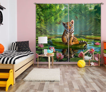 3D Tiger Lily 048 Jerry LoFaro Curtain Curtains Drapes Curtains AJ Creativity Home 