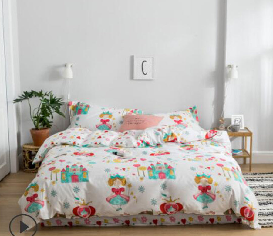 3D Cartoon Castle Princess 14083 Bed Pillowcases Quilt