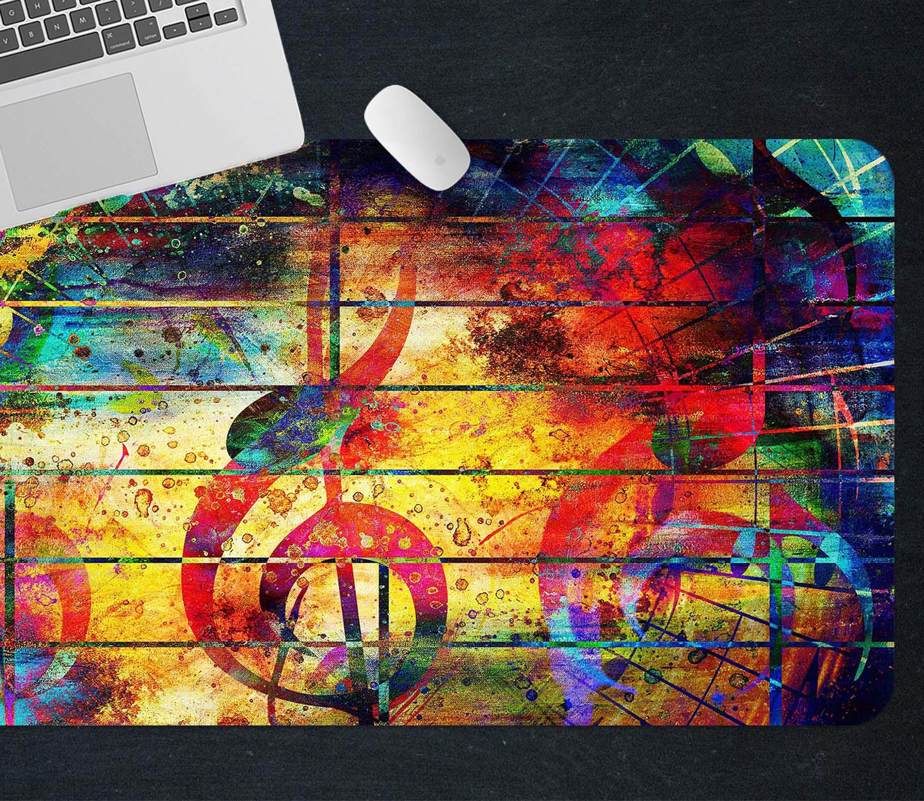 3D Musical Note 17141 Desk Mat