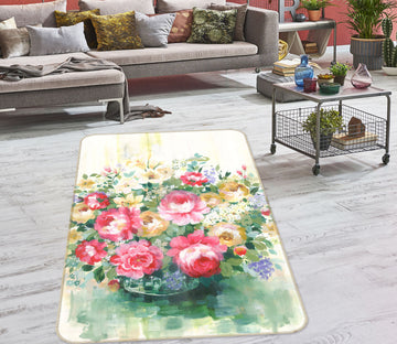 3D Flower Pot 27075 Non Slip Rug Mat