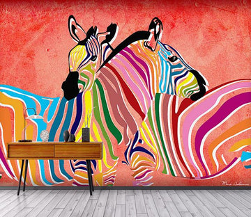 3D Color Zebra 398 Wall Murals Wallpaper AJ Wallpaper 2 