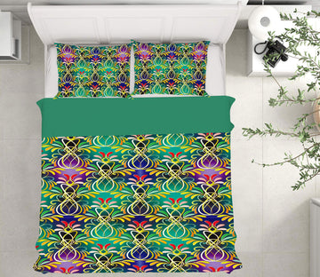 3D Green Pattern 14061 Bed Pillowcases Quilt