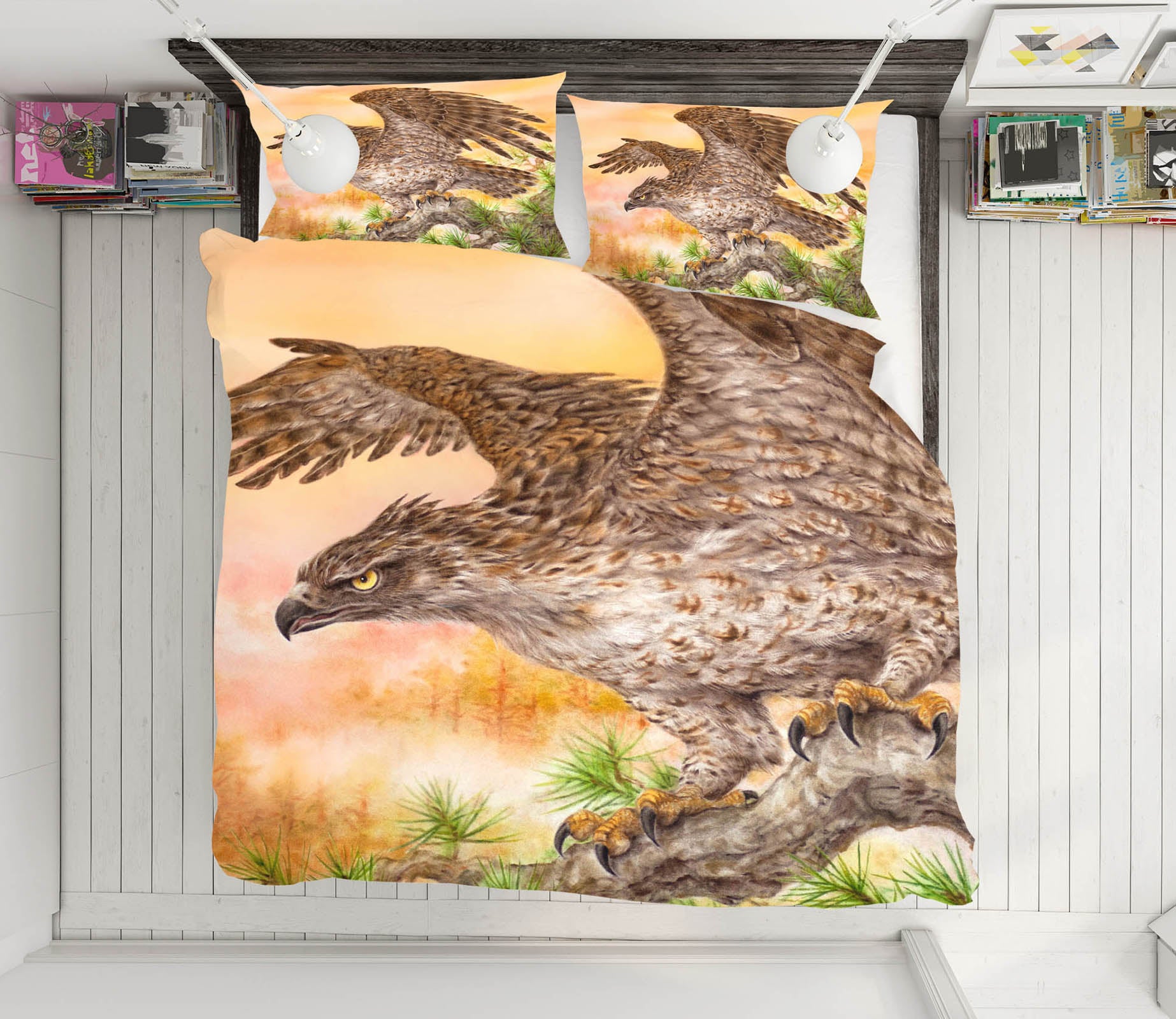 3D Animal Eagle 5837 Kayomi Harai Bedding Bed Pillowcases Quilt Cover Duvet Cover
