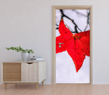 3D Red Maple Leaf 12262 Marco Carmassi Door Mural