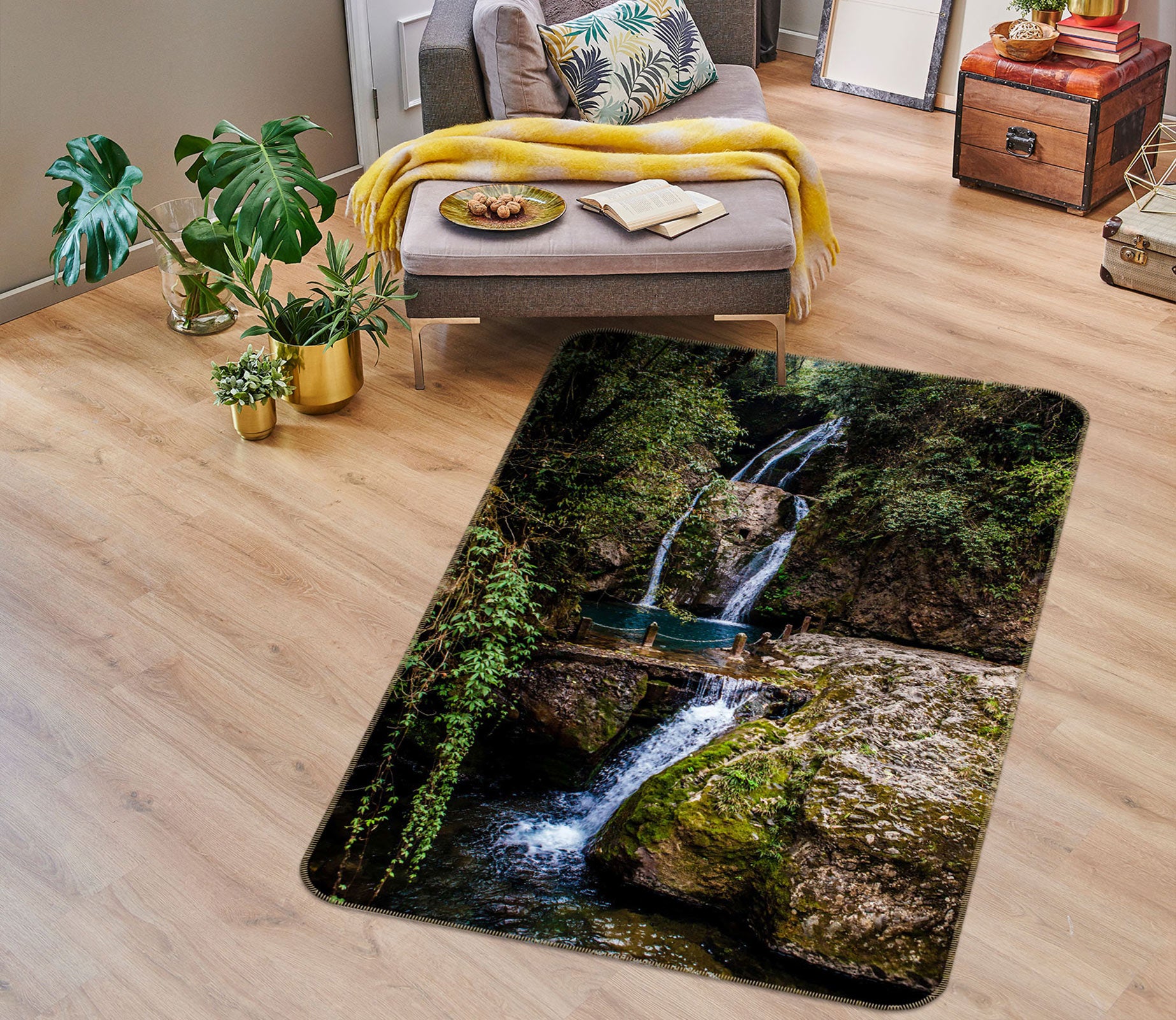 3D Stone Water 27021 Non Slip Rug Mat