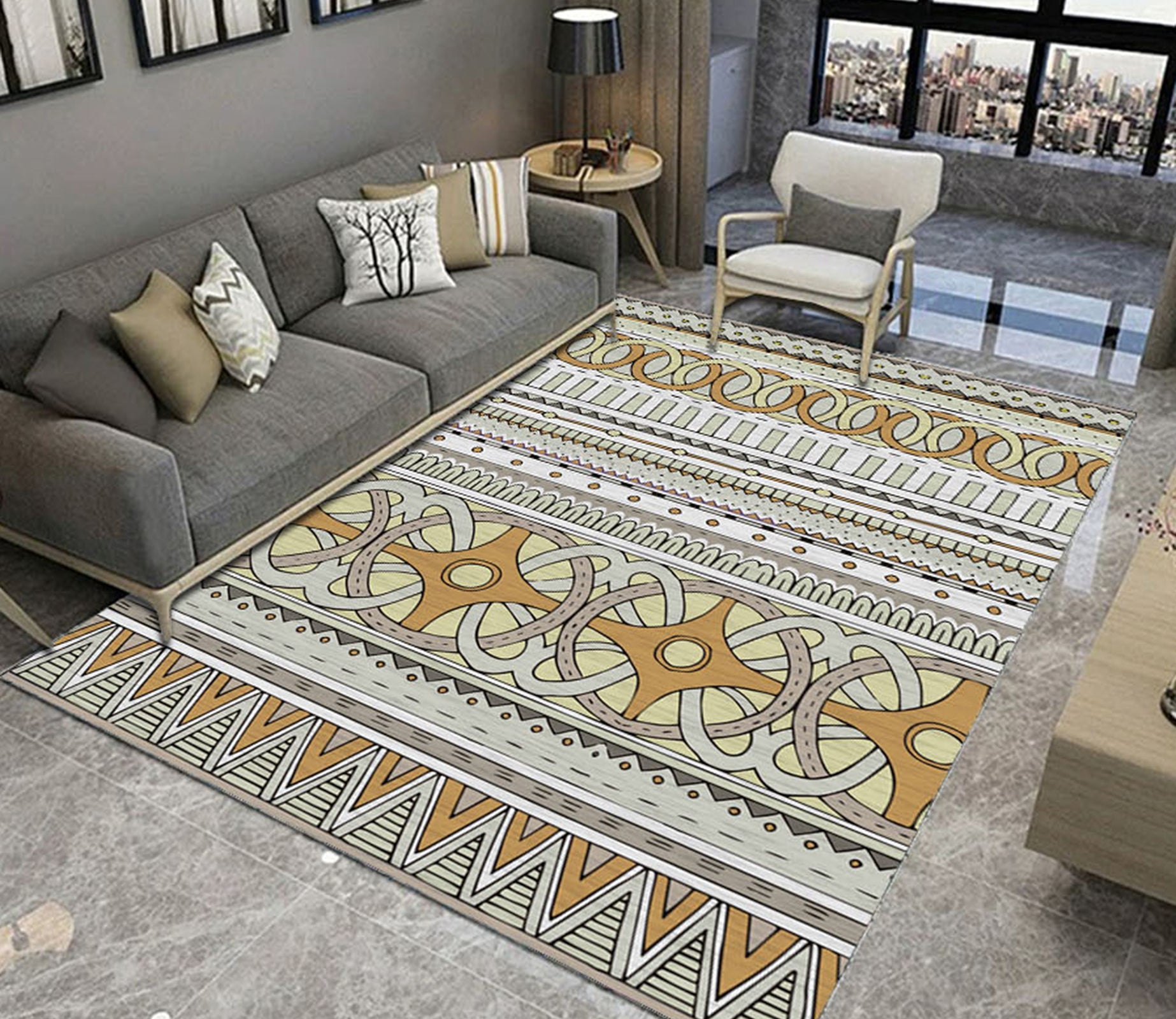 3D Colored Geometric Pattern WG516 Non Slip Rug Mat Mat AJ Creativity Home 