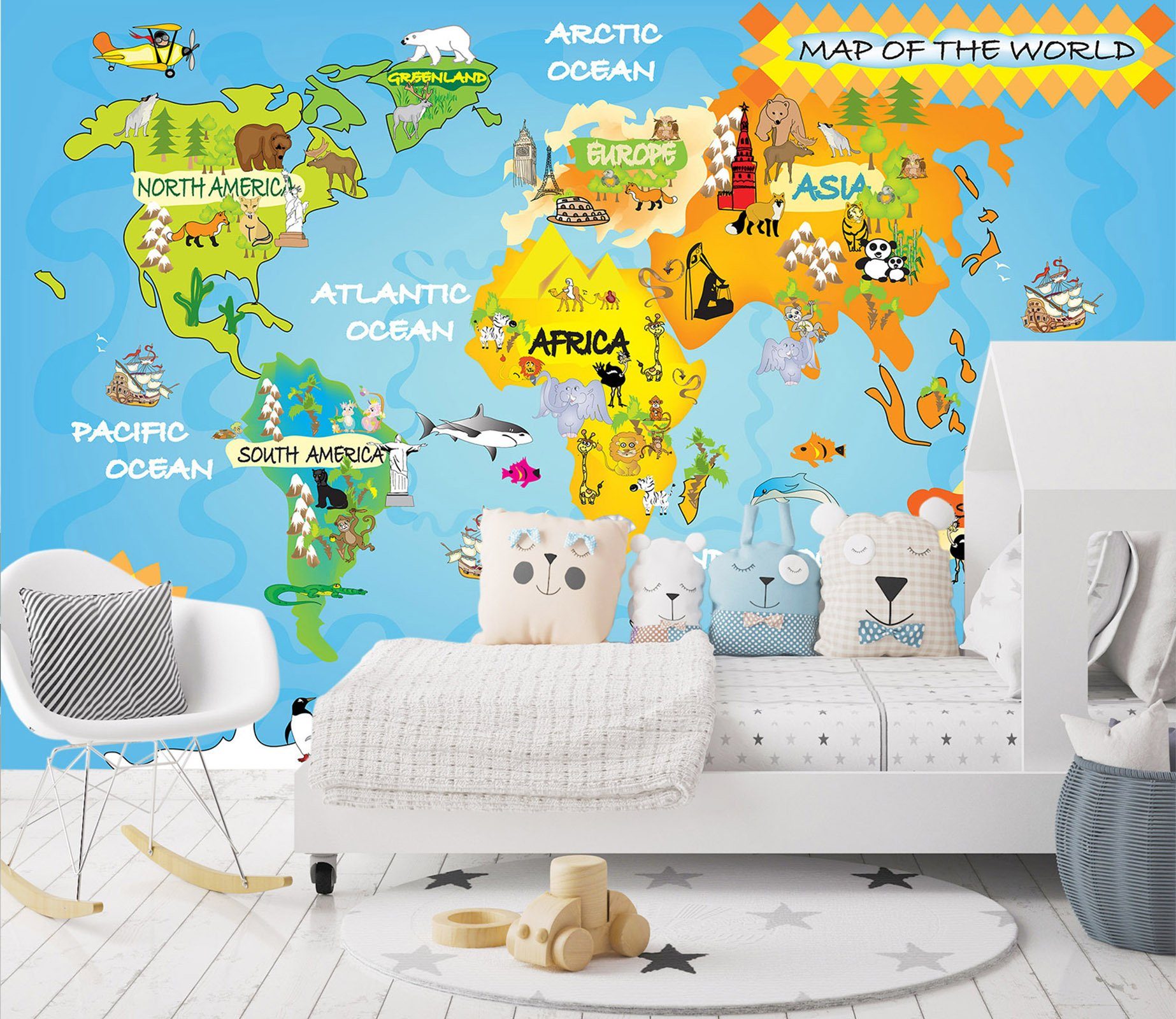 3D Cartoon Map 051 Wall Murals Wallpaper AJ Wallpaper 2 