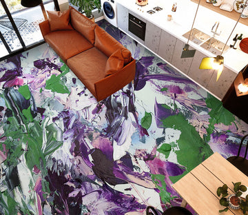 3D Green Purple Paint Pattern 96111 Allan P. Friedlander Floor Mural